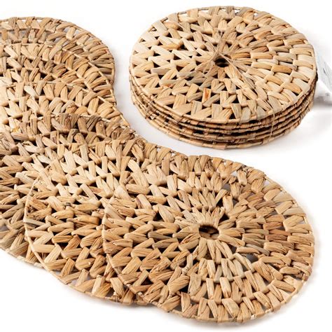 elegant coastal farmhouse placemats set  woven boho table mats