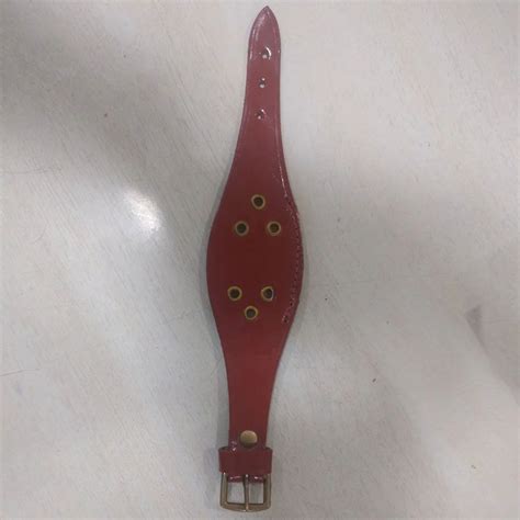 unisex tan leather hand strap  police uniform size  length