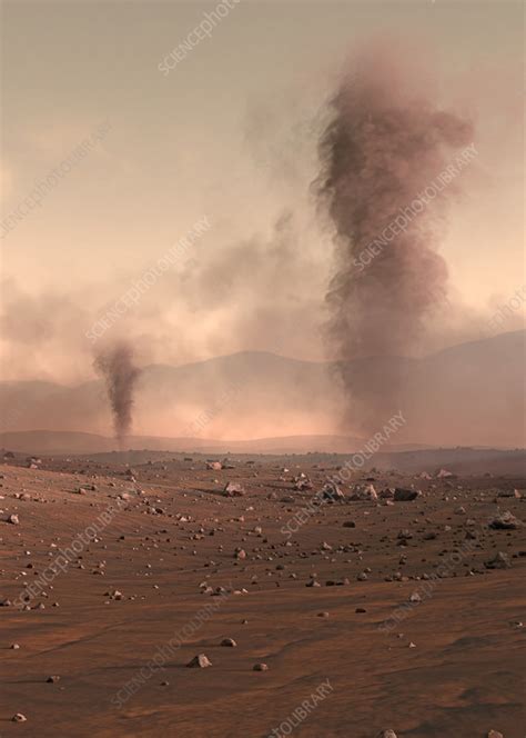 dust devils   planet mars stock image  science