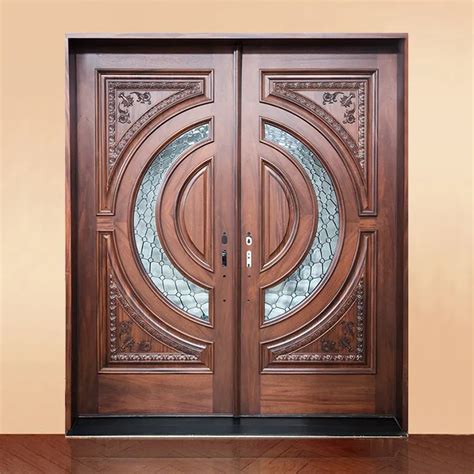 exterior front entry carving teak solid wood doors customized main
