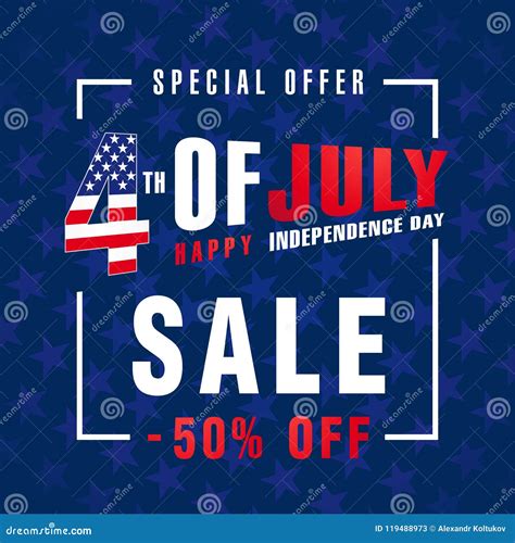 4th of July USA, Independence Day Sale Promotion Background Stock