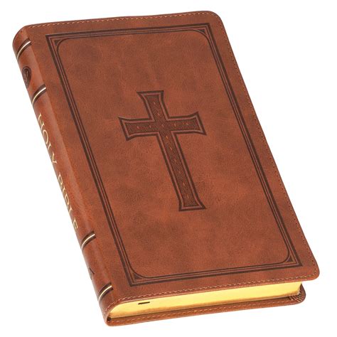 Honey-brown Faux Leather King James Version Deluxe Gift Bible with