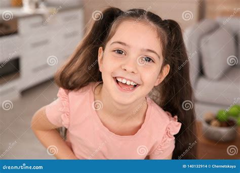 Portrait of Little Girl Laughing Stock Photo - Image of funny, enjoy ...