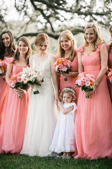 coral dress wedding 6