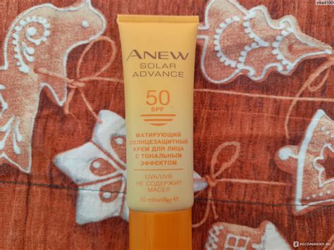 Матирующий крем Avon солнцезащитный для лица SPF 50 Anew SOLAR ADVANCE ...