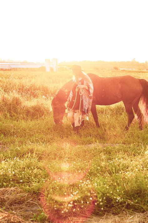 Download Country Girl Sunset Horse Bonding Wallpaper | Wallpapers.com