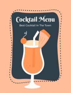 Cocktail Menu Templates - Free | Editable | Downloadable
