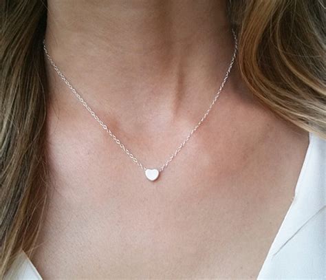 Silver Heart Necklace, Heart Pendant Necklace, Mothers Necklace, Silver ...