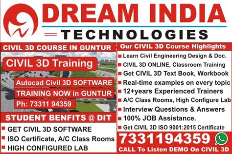 Civil 3D Course in Guntur, Civil 3D Training in Guntur, Civil 3D Online