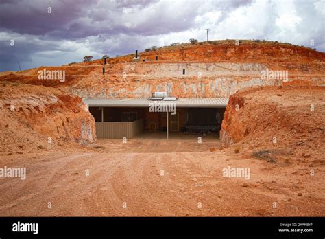 hillside entrance   dug   underground house   opal mining