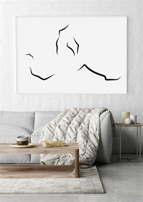 Minimalist Sex Position Line Art, Abstract Erotic Poster Bed Room