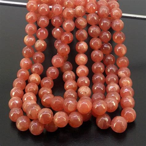 Rhodochrosite Faceted Round Shape Beads Natural Rhodochrosite - Etsy