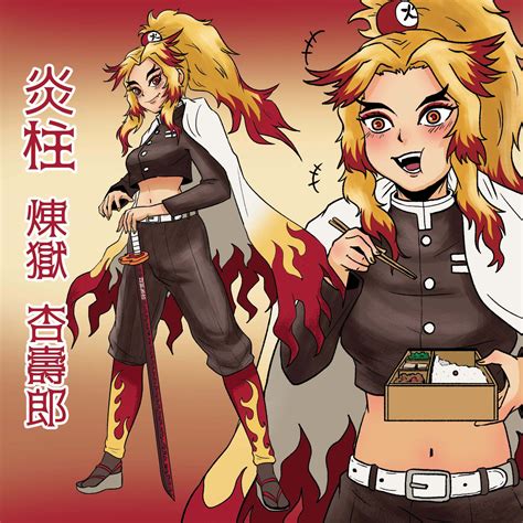 ArtStation - 鬼滅之刃性轉_漫畫_炎柱 - Demon Slayer Comic