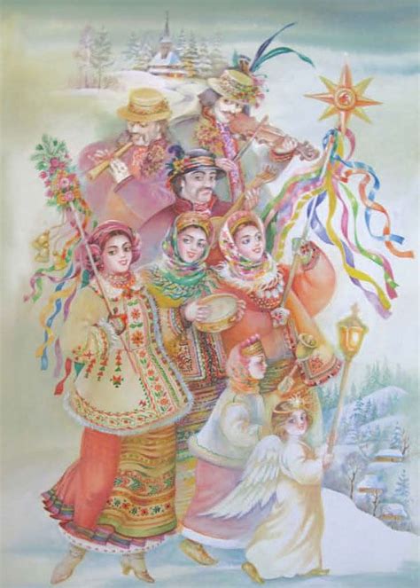 Ukrainian carollers by artist Nadia Starovoytova | Ukrainian art ...