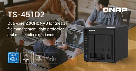 Основой сетевого хранилища Qnap TS-451D2 служит двухъядерный процессор ...