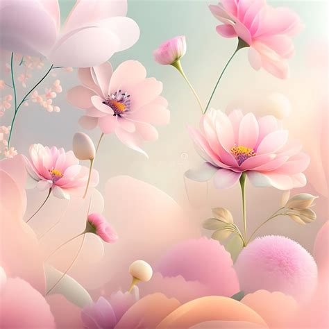 Premium AI Image | Abstract pastel spring floral background Dreamy ...