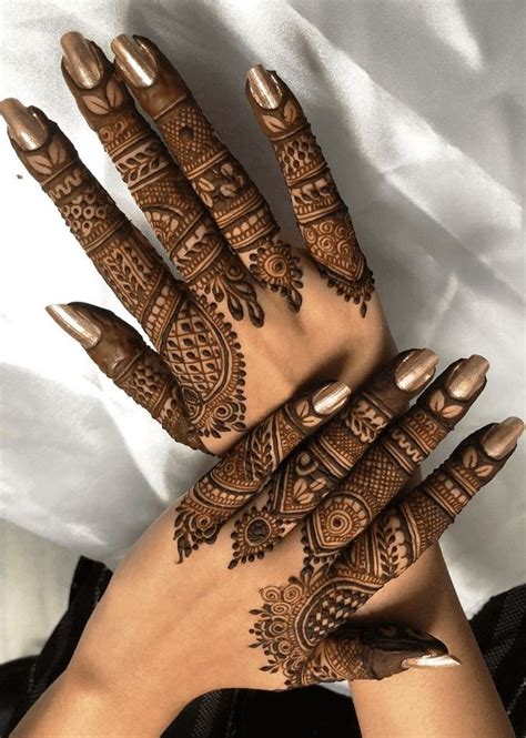 Detailed mehndi design on fingers | finger mehndi for girls | Mehndi ...