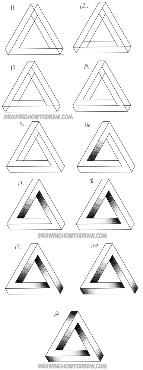 How to Draw an Impossible Triangle – Easy Step by Step Drawing Tutorial ...