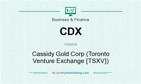 cdx cassidy gold corp toronto venture exchange tsxv  business