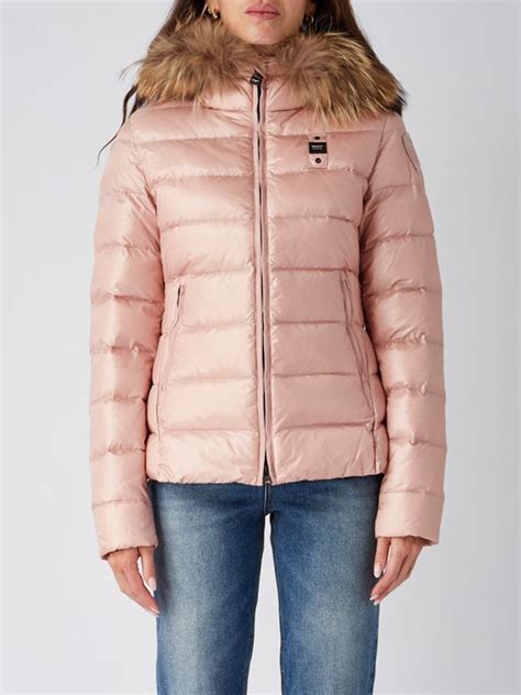 Blauer women's jacket quilted with fur Powder Pink | Caposerio.com