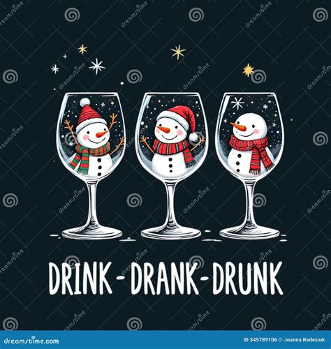 Three Wine Glasses Feature Cheerful Snowmen Adorned with Festive