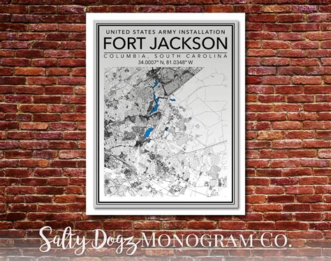 Wall Art Map Print of United States Army Fort Jackson South - Etsy