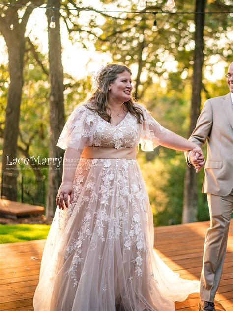 Plus size champagne wedding dress 60 photos - Astyledwedding.com