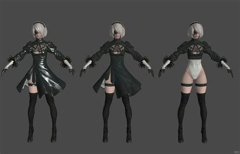 ass gloves gray hair kyungnam234 leotard nier nier: automata robot