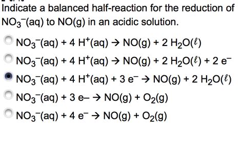 Solved Indicate a balanced half-reaction for the reduction | Chegg.com