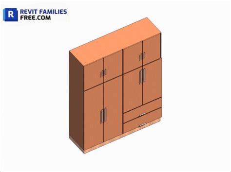 modern wardrobe closet revit family  bim