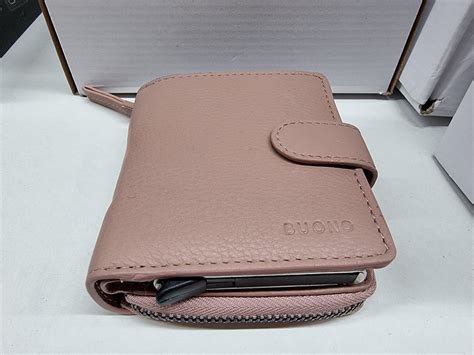BUONO Leather leer pop up Portemonee muntgeld rits roos | bol.com