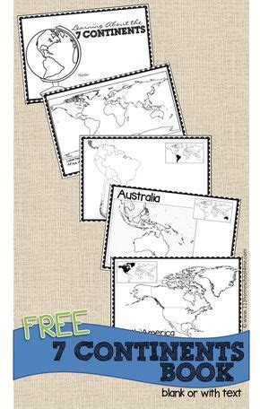 FREE Printable Continents book for kids perfect for geography for ...