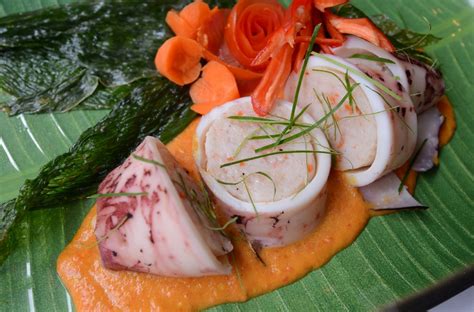 Steamed Stuffed Squid with Percik Sauce - Kuali