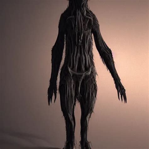 tall bipedal creature in the darkness, long claws, | Stable Diffusion