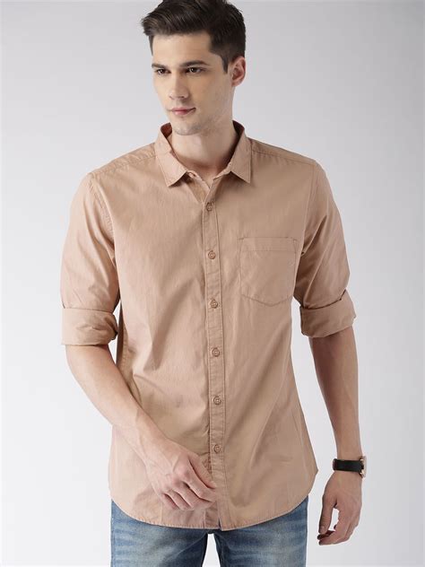 Buy HIGHLANDER Men Pink Slim Fit Solid Casual Shirt - Shirts for Men ...