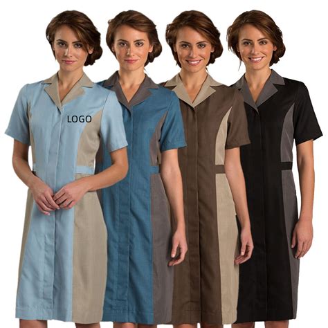 custom logo hotel restaurant hospitality housekeeping maids uniform