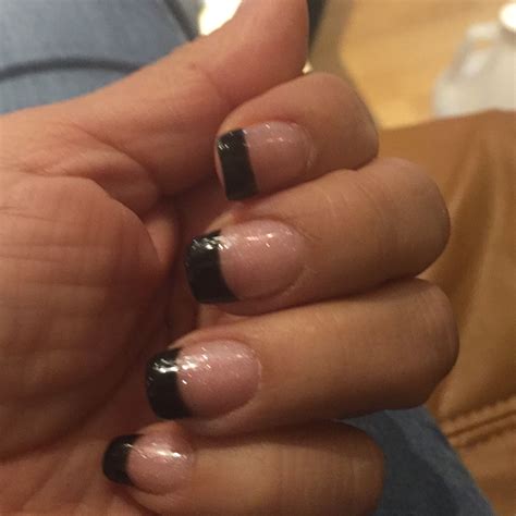 Nude nails & black tips - stylish, alternative french manicure | French