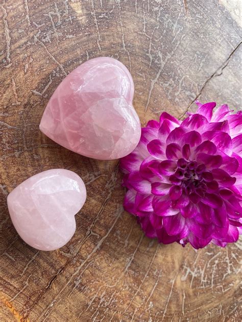 Rose Quartz Heart - Etsy