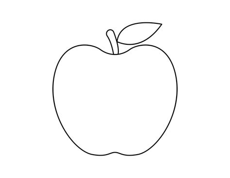 apple outline  coloring book template apple  kids illustration