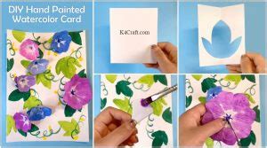 hand painted watercolor card  kids step  step tutorial  craft