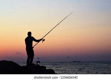man fishing  beach images stock  vectors shutterstock