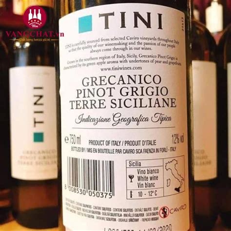 Rượu Vang Ý Tini Grecanico Pinot Grigio Terre Siciliane
