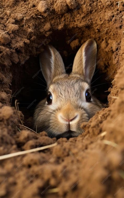 Premium AI Image | Bunny Hard at Work on Burrow in Ground