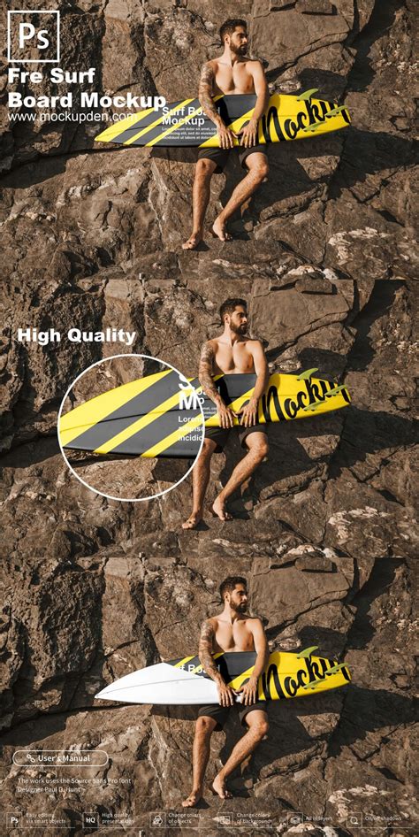 Free SurfBoard Mockup PSD Template | Mockup Den