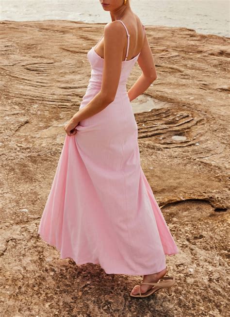Angelina Linen Maxi Dress - Pink Petal – Peppermayo US