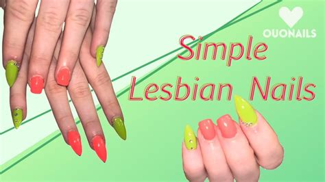 pink  green nails lesbian nails summer polygel youtube