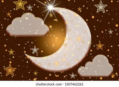 Sky Moon Night Stars Clipart Background Stock Illustration 1507462262 ...