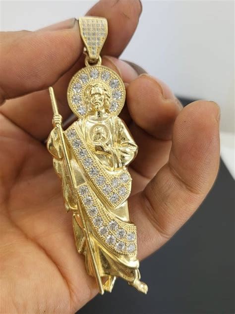 Colgante De San Judas Tadeo En Oro De 14K, 14K Gold Saint Jude Thaddeus Pendant - Etsy