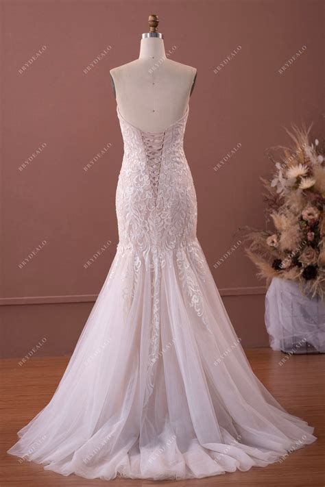Sweetheart Lace Mermaid Wedding Gown | Brydealo