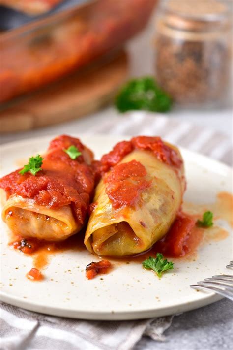 Stuffed Cabbage Rolls with Tomato Sauce - Sweet Pea's Kitchen